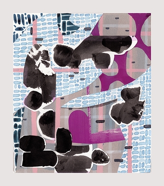 gouache, acrylic and paper on paper