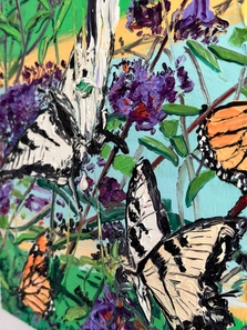 Butterfly Bush with Swallowtails and Monarchs