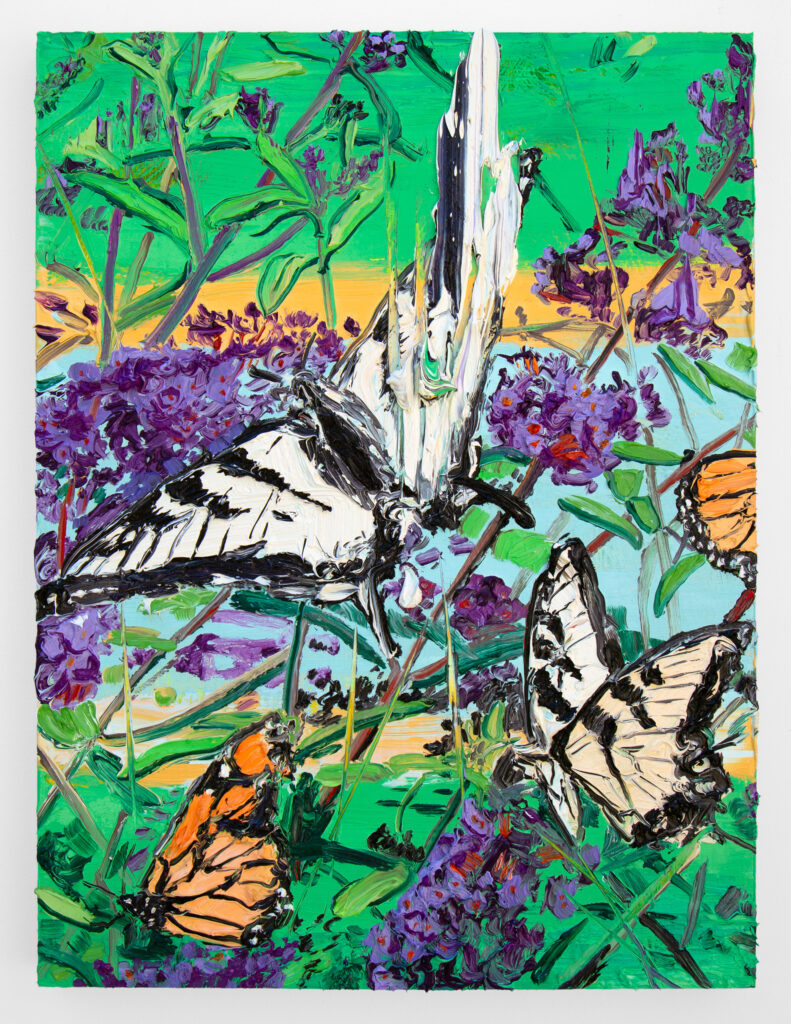 Butterfly Bush with Swallowtails and Monarchs